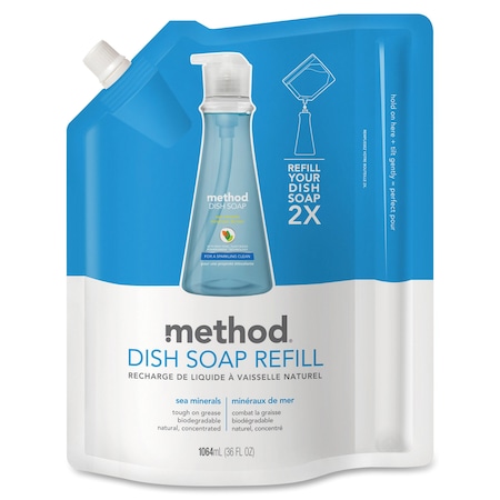 Method Dish Soap, Manual, Sea Minerals, 36oz Pouch LBE, PK 6 MTH01315CT